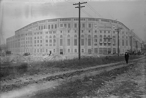Yankee Stadium in 1923, about 2 weeks before opening.