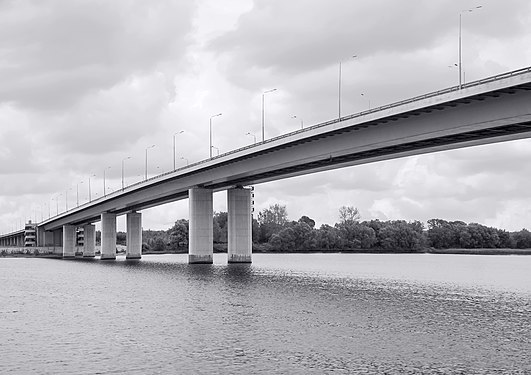 Yaroslavl of the Russian Federation. The Yubileyny Bridge was built for the 1000th anniversary of the city.