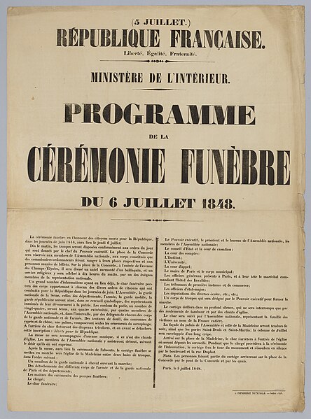 File:(5 JUILLET.) REPUBLIQUE FRANCAISE. Liberté, Egalité, Fraternité. MINISTERE DE L'INTERIEUR. PROGRAMME DE LA CEREMON, AFF5015.jpg