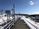 東根室駅より釧路方向を望む（2019年2月）