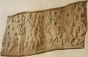 Focalia worn by cavalry troopers and some infantry on a panel from Trajan's Column 018 Conrad Cichorius, Die Reliefs der Traianssaule, Tafel XVIII.jpg