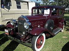 A 1932 Buick sedan, similar to the car Miller purchased for the trip. 1932 Buick 8-50 sedan (8700439537).jpg