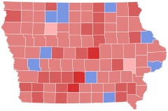 1948 Iowa gubernatorial election results map by county.svg