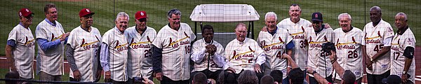 Members of the 1967 Cardinals team in May 2017