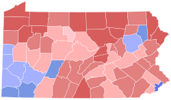 1994 Pennsylvania gubernur hasil pemilihan peta oleh county.svg