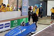 Deutsch: Bob-Europacup 2018/19; Station 1 in Altenberg, 2er-Rennen Nummer 1, Lauf 1 English: Bobsleigh Europe Cup 2018-19 in Altenberg - 2-man Race 1, first run