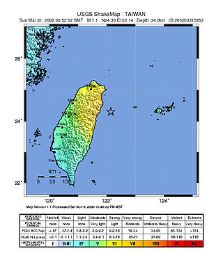 <span class="mw-page-title-main">2002 Taiwan earthquake</span> Earthquake took place on March 31st 2002