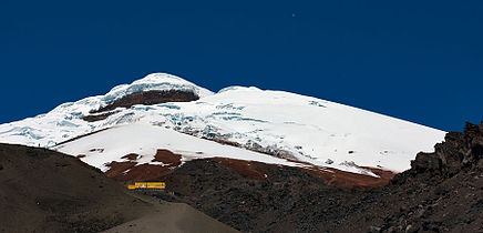 The José Ribas mountain refuge sits at the foot of one of the few equatorial glaciers in the world