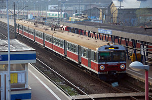 PKP passenger train at Stettin central train station