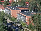 English: Vuosaari seen from the top terrace of the Cirrus skyscraper. Suomi: Vuosaari Cirruksesta Italiano: Vedute di Vuosaari dal belvedere in cima alla torre Cirrus.