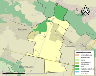 Kolorowa mapa przedstawiająca użytkowanie gruntów.