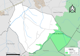 Carte de la ZNIEFF de type 1 localisée sur la commune.