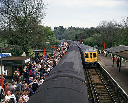 Class 319 EMUs ran excursions trips into the tunnel from Sandling railway station on 7 May 1994, the first passenger trains to go through the Channel Tunnel
