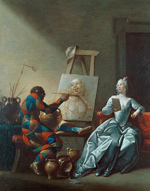 Джованні Доменіко Ферретті. Арлекін-художник, до 1751 р.