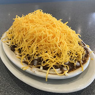 <span class="mw-page-title-main">Cincinnati chili</span> Spiced meat sauce used as a topping for spaghetti