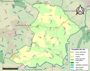 Kleurenkaart met landgebruik.