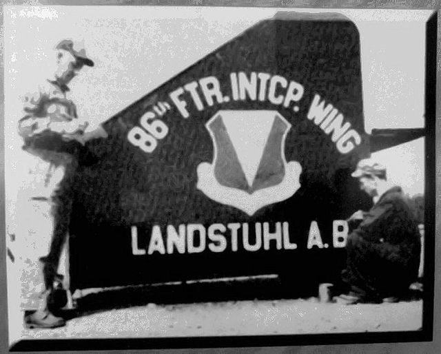 Landstuhl AB sign, 1953