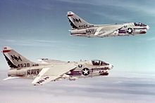 A-7Bs of VA-215 in 1971. A-7B Corsairs VA-215 in flight in 1971.jpeg