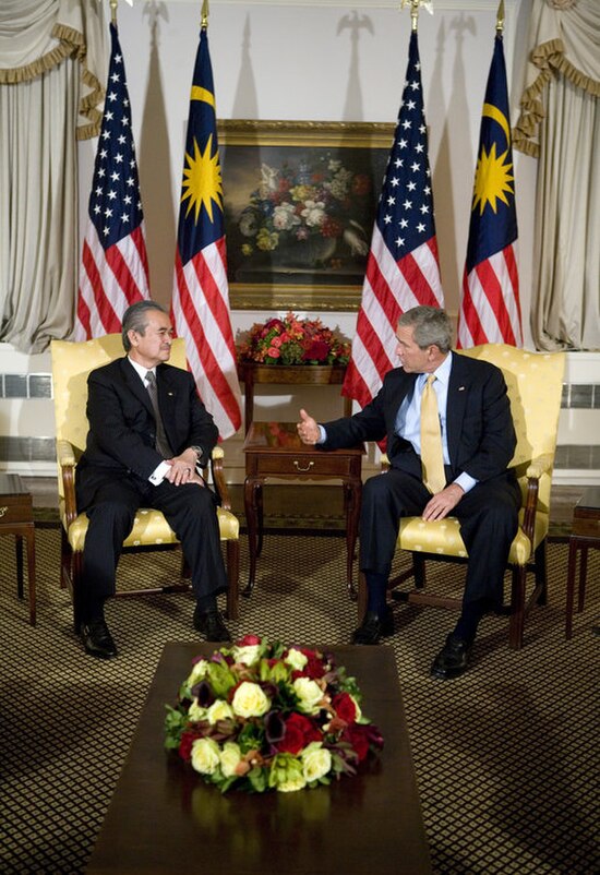 U.S. president George W. Bush meets with Abdullah during Bush's visit to New York City for the United Nations General Assembly, on 18 September 2006.