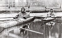 Abraham und Tobias im Kajak, Foto von 1880