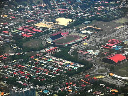 An aerial view of Likas Sport Complex with Likas Stadium, which is the home stadium for Sabah F.C.