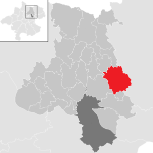Lage der Gemeinde Alberndorf in der Riedmark im Bezirk Urfahr-Umgebung (anklickbare Karte)