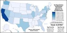 Americans with Taiwanese Ancestry by state.svg