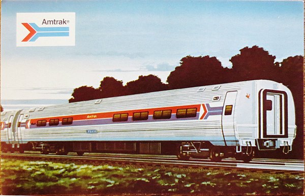 Mid-1970s postcard advertising the then-new Amfleet cars