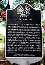 Thumbnail for File:Amos Cemetery Historical Marker - Historic Black Cemetery (Kohrville, TX).jpg