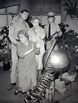 Andy Griffith Don Knotts spinsters' still Andy Griffith Show 1961.JPG
