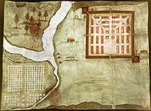 En una carta del Gobernador Don Francisco Lasso de La Vega (30 de marzo de 1637), se envía este mapa con el título "Planta de la nueva Población de Angol" correspondiente a la quinta fundación.