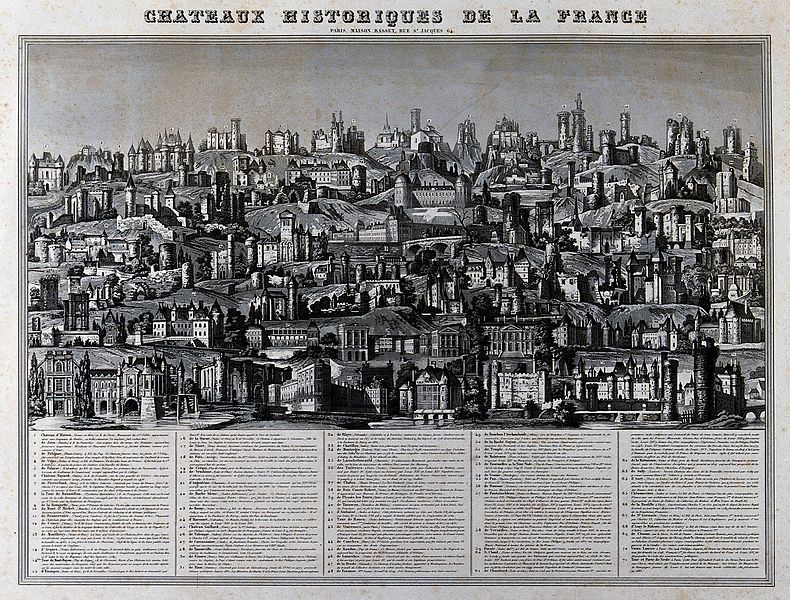 File:Architecture; a capricchio, grouping famous houses of France Wellcome V0025760.jpg