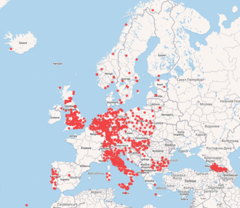 Vi arbetade tillsammans med Archives Portal Europe för att förbättra täckningen av europeiska arkiv på Wikidata. Institutionerna på kartan är nu kopplade till Archives Portal Europes katalog.