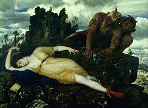 Schlafende Diana, von zwei Faunen belauscht (Arnold Böcklin)