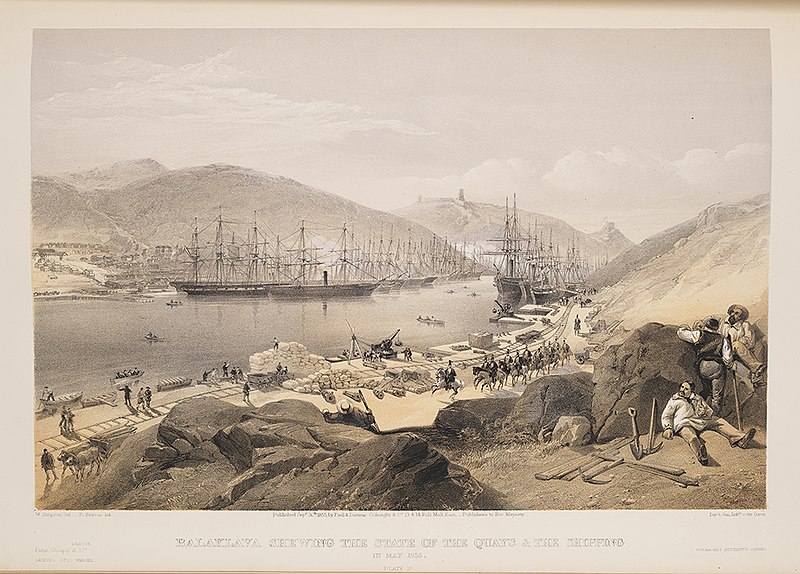File:Balaklava Shewing the State of the Quays and the Shipping, in May 1855. (15620972106).jpg