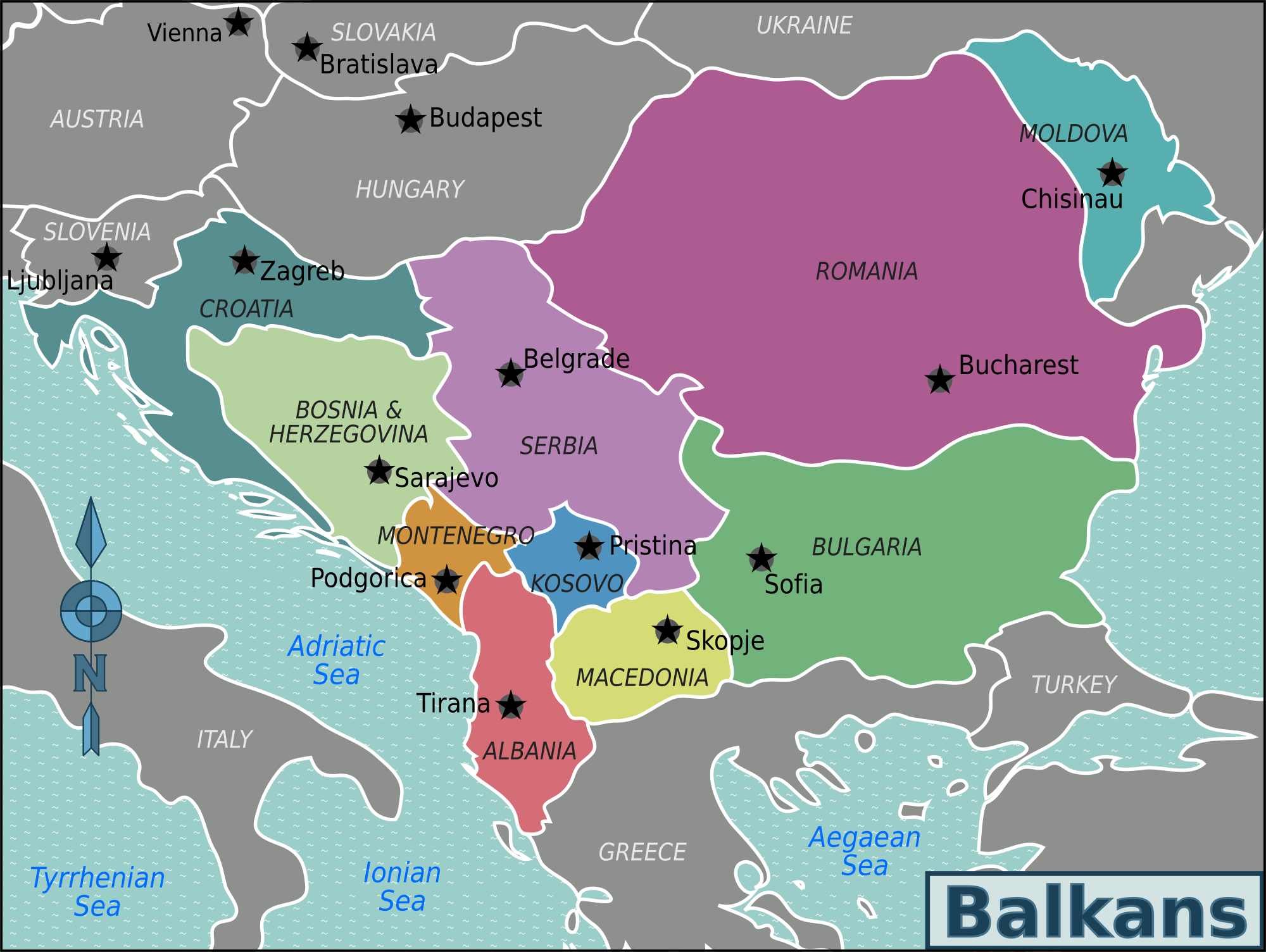 balkan mapa File:Balkans regions map.svg   Wikimedia Commons balkan mapa