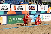 Deutsch: Beachhandball Europameisterschaften 2019 (Beach handball Euro); Tag 1: 2. Juli 2019 – Männer, Vorrunde Gruppe D, Polen-Schweden 2:1 (18:10, 15:9; 8:6) English: Beach handball Euro; Day 1: 2 July 2019 – Men Preliminary Round Group D – Poland-Sweden 2:1 (18:10, 15:9; 8:6)