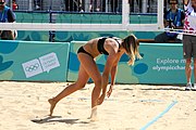 Deutsch: Beachvolleyball bei den Olympischen Jugendspielen 2018; Tag 11, 17. Oktober 2018; Jungen, Spiel um Platz 3 – USA (Devon Newberry/Lindsey Sparks)-Norwegen (Emilie Olimstad/Frida Berntsen) 1:2 (21–1/13–21/9–15) English: Beach volleyball at the 2018 Summer Youth Olympics at 17 October 2018 – Bronze Medal Match – USA (Devon Newberry/Lindsey Sparks)-Norway (Emilie Olimstad/Frida Berntsen) 1:2 (21–1/13–21/9–15)