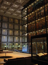 Secure stacks at the Beinecke Library Beinecke Library interior.JPG