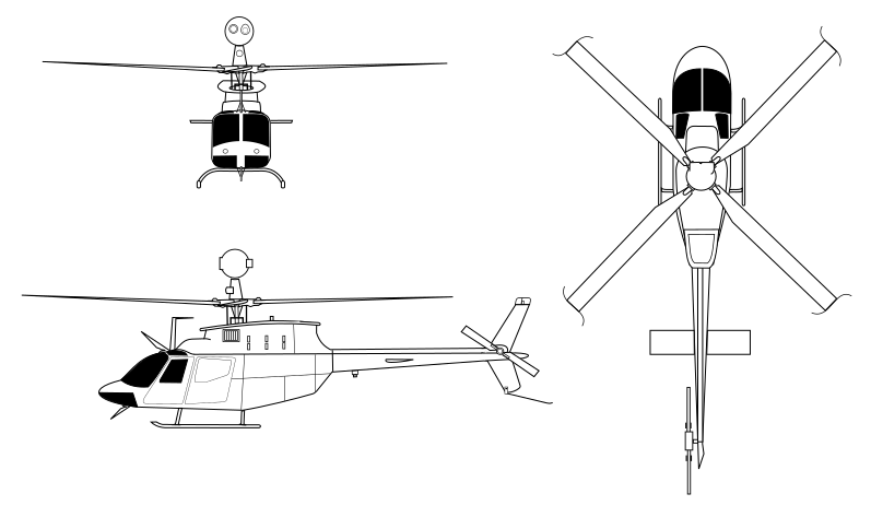 파일:Bell OH-58D Kiowa orthographical image.svg