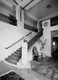 Stairway in the first-floor main hall Bernard Corrigan House-02.jpg