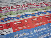 Ballot papers for the presidential election. Boletas electorales - Elecciones presidenciales de Argentina de 2011.jpg