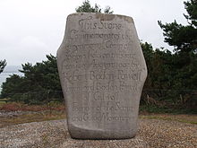 Stone marking the site of the 1907 camp on Brownsea Island. Brownsea Island Stone Scout Camp 3.JPG