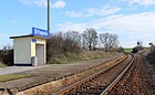 Čeština: Zastávka v Střapoli, části obce Bušovice English: Train stop in Střapole, part of Bušovice, Czech Republic.