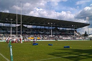 El Stade Amédée-Domenech en el partido Pro D2 entre CA Brive y US Dax el 24 de marzo de 2013