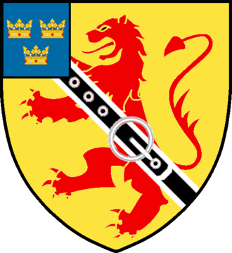 James Spens Swedish peerage coa as friherre from 1628 COA family sv Spens friherrlig.png