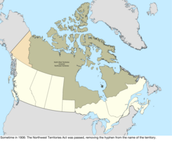 Mappa del cambiamento in Canada nel 1906