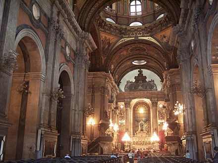 Inside Candelária cathedral.