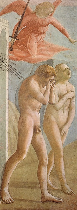  Cappella brancacci, Cacciata di Adamo ed Eva (restaurato), Masaccio.jpg 