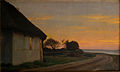 Carl Bloch, Landskab med hus og have ved havet, aften, Ellekilde, 1880, Den Hirschsprungske Samling